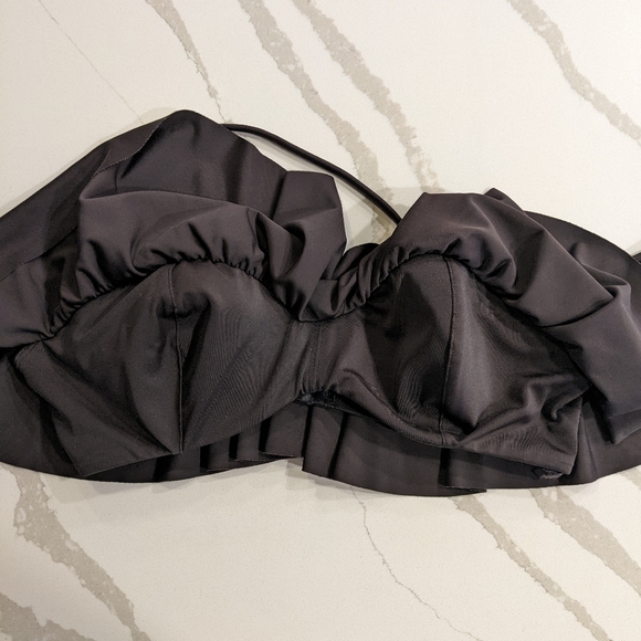 UO Bardot Ruffled Bathing Suit Top - Picture 2 of 5
